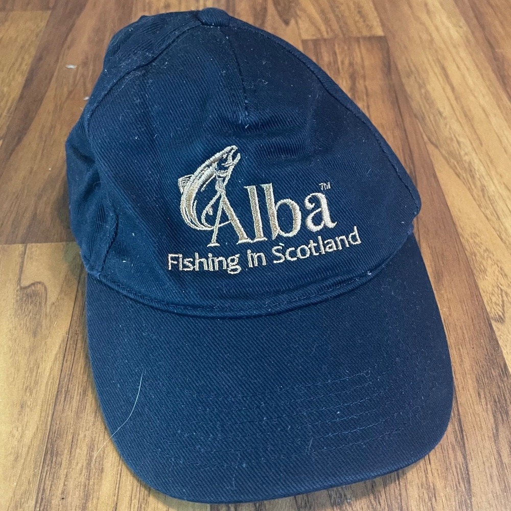 Alba Fishing in Scotland Hat Beechfield Navy Blue Embroidered Baseball Cap OSFM